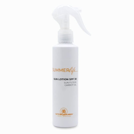UTSUKUSY SPF30 VEIDO, KAKLO, DEKOLTE LOSJONAS NUO SAULĖS, 200ML