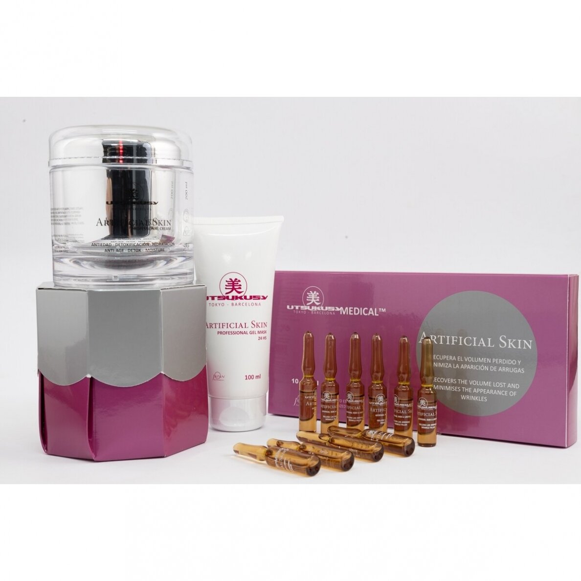 UTSUKUSY GELINĖ VEIDO KAUKĖ ARTIFICIAL SKIN GEL MASK, VISIEMS ODOS TIPAMS+JAUTRIAI ODAI, 100ML