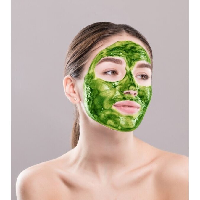UTSUKUSY ĮMASAŽUOJAMA, STERILI VEIDO KAUKĖ COLOUR GREEN MASK PRO COLLAGEN, 5ML