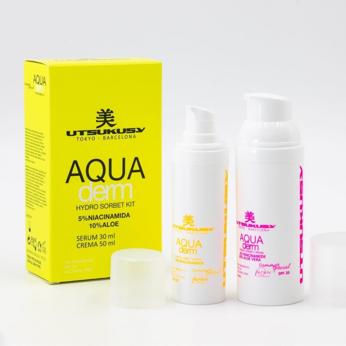 UTSUKUSY KASDIENIS ODOS PRIEŽIŪROS RINKINYS AQUA DERM HYDRO SORBET