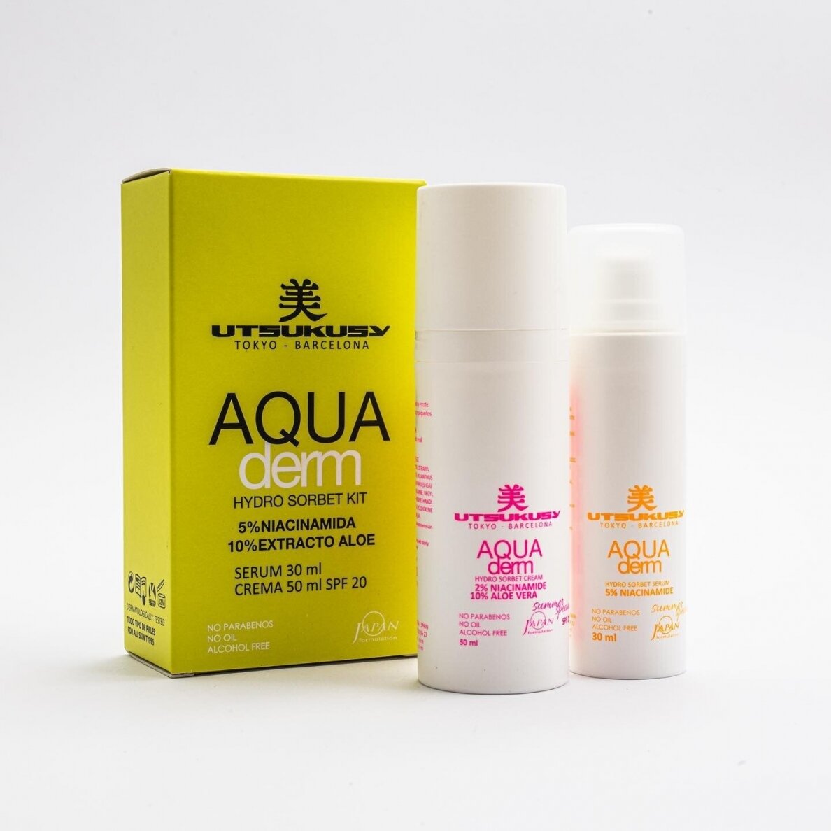UTSUKUSY KASDIENIS ODOS PRIEŽIŪROS RINKINYS AQUA DERM HYDRO SORBET