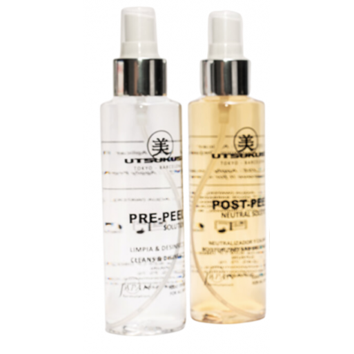 UTSUKUSY CHEMINIO VEIDO ŠVEITIMO RŪGŠTIS TRANEX WHITE ACID, PH: 2,8 - 3,0, 60ML + Pre Peel ir Post Peel 150ml