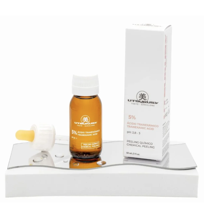 UTSUKUSY CHEMINIO VEIDO ŠVEITIMO RŪGŠTIS TRANEX WHITE ACID, PH: 2,8 - 3,0, 60ML + Pre Peel ir Post Peel 150ml