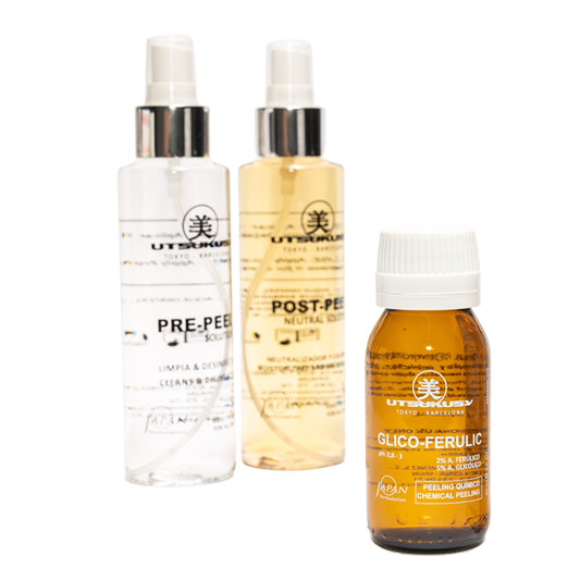 UTSUKUSY CHEMINIS VEIDO ŠVEITIMO RINKINYS GLYCO 5% FERULIC 2% ACID, PH: 2,8 - 3,0